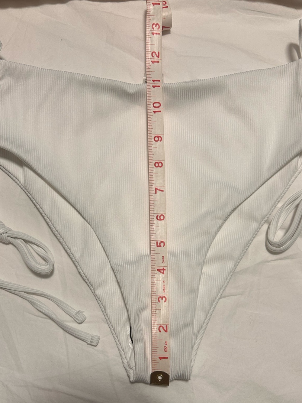 NWT Ribbed adjustable white bikini - Picture 7 of 9